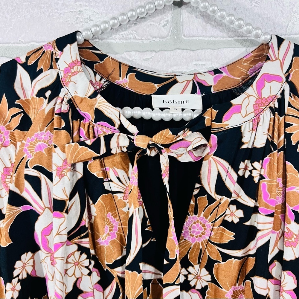 Bohme Kinsley Floral Short Sleeve Midi Dress Size S - Picture 12 of 14